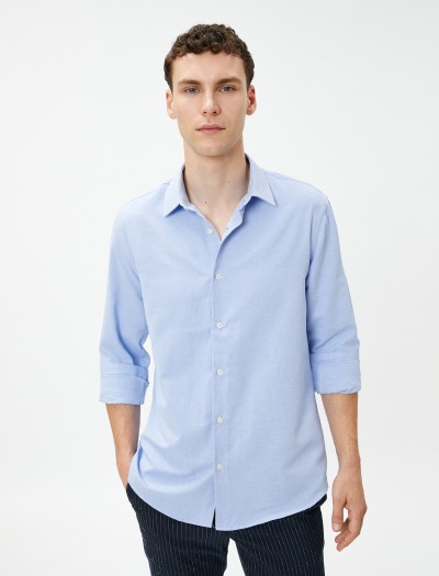 Koton Erkek Basic Gömlek Klasik Yaka Uzun Kollu Düğmeli Non Iron